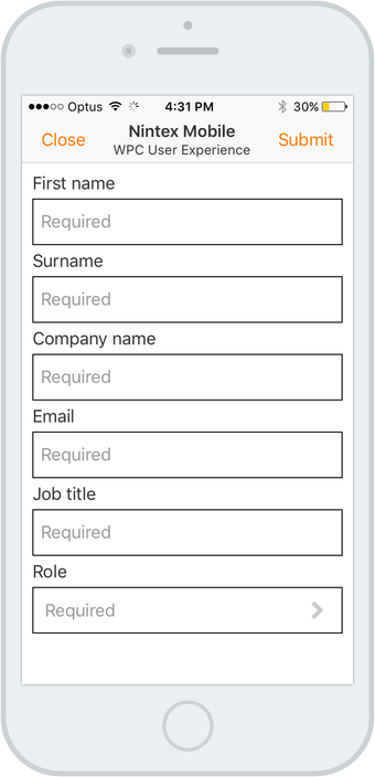Mobile Forms, before