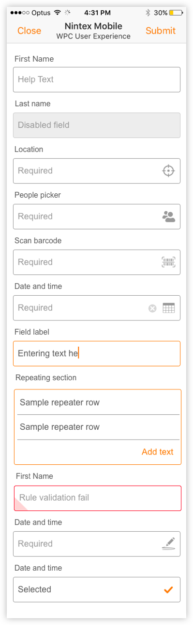 Mobile Forms, bitmap